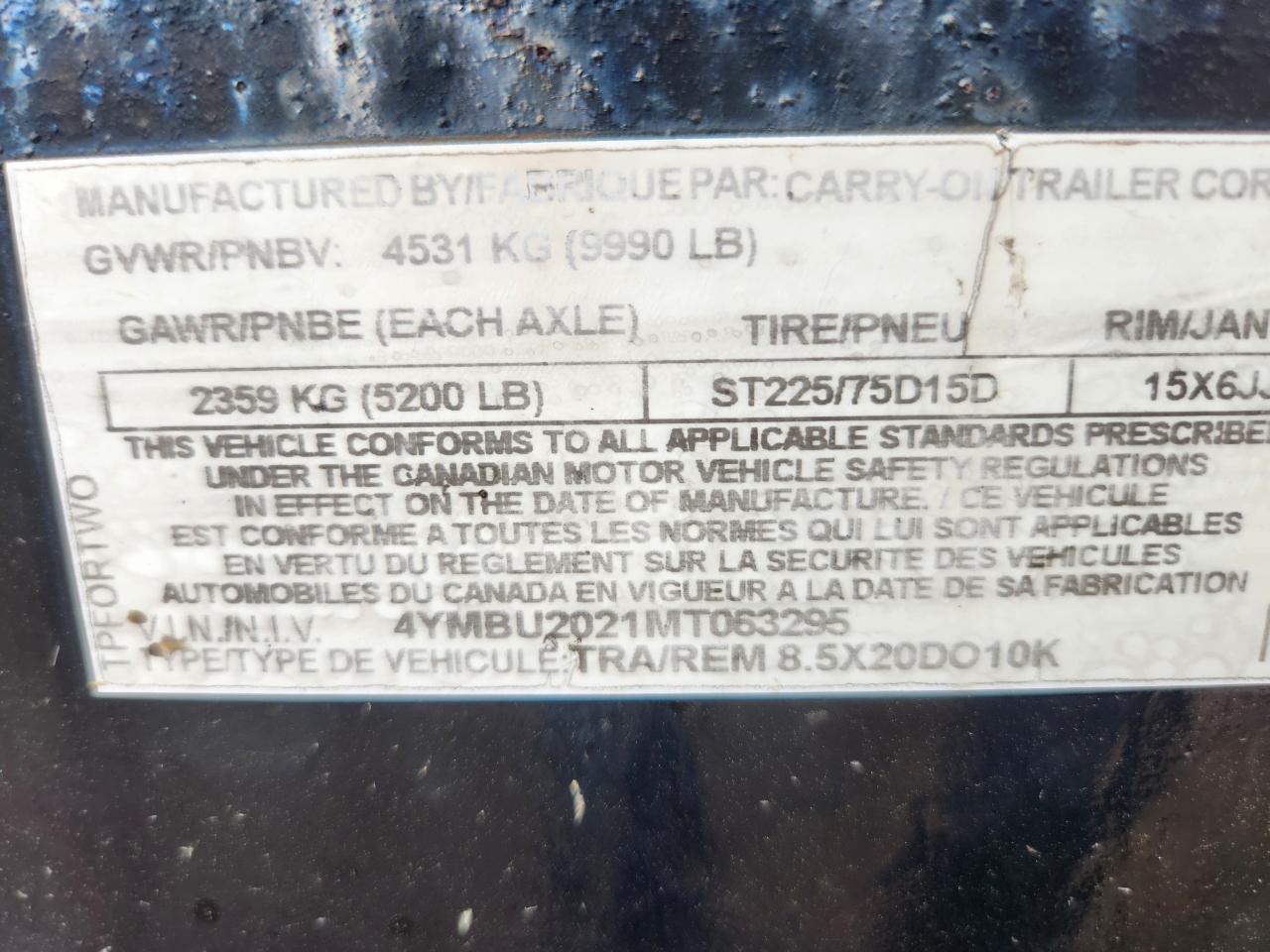 Carry-On Trailer Unknown  2021