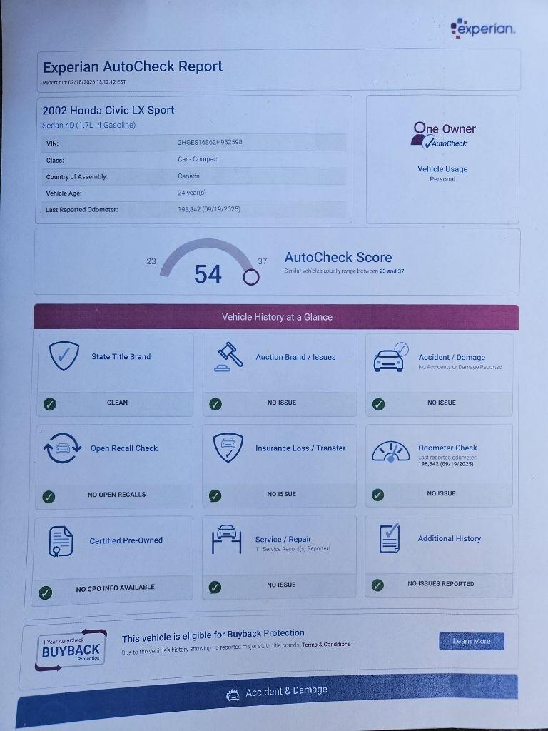 Honda Civic LX sedan 2002