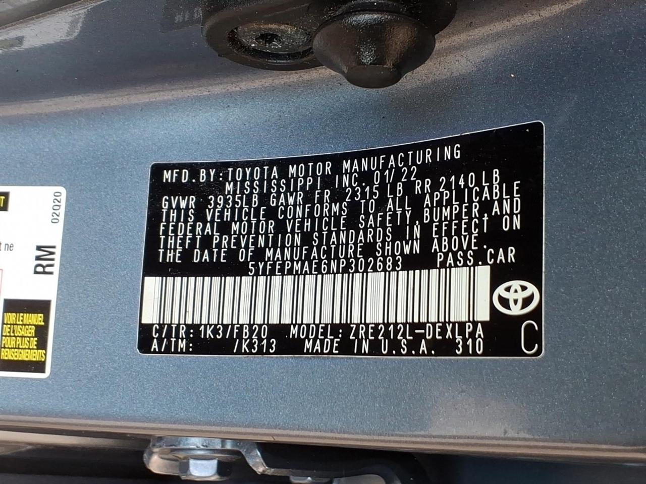 Toyota Corolla  2022