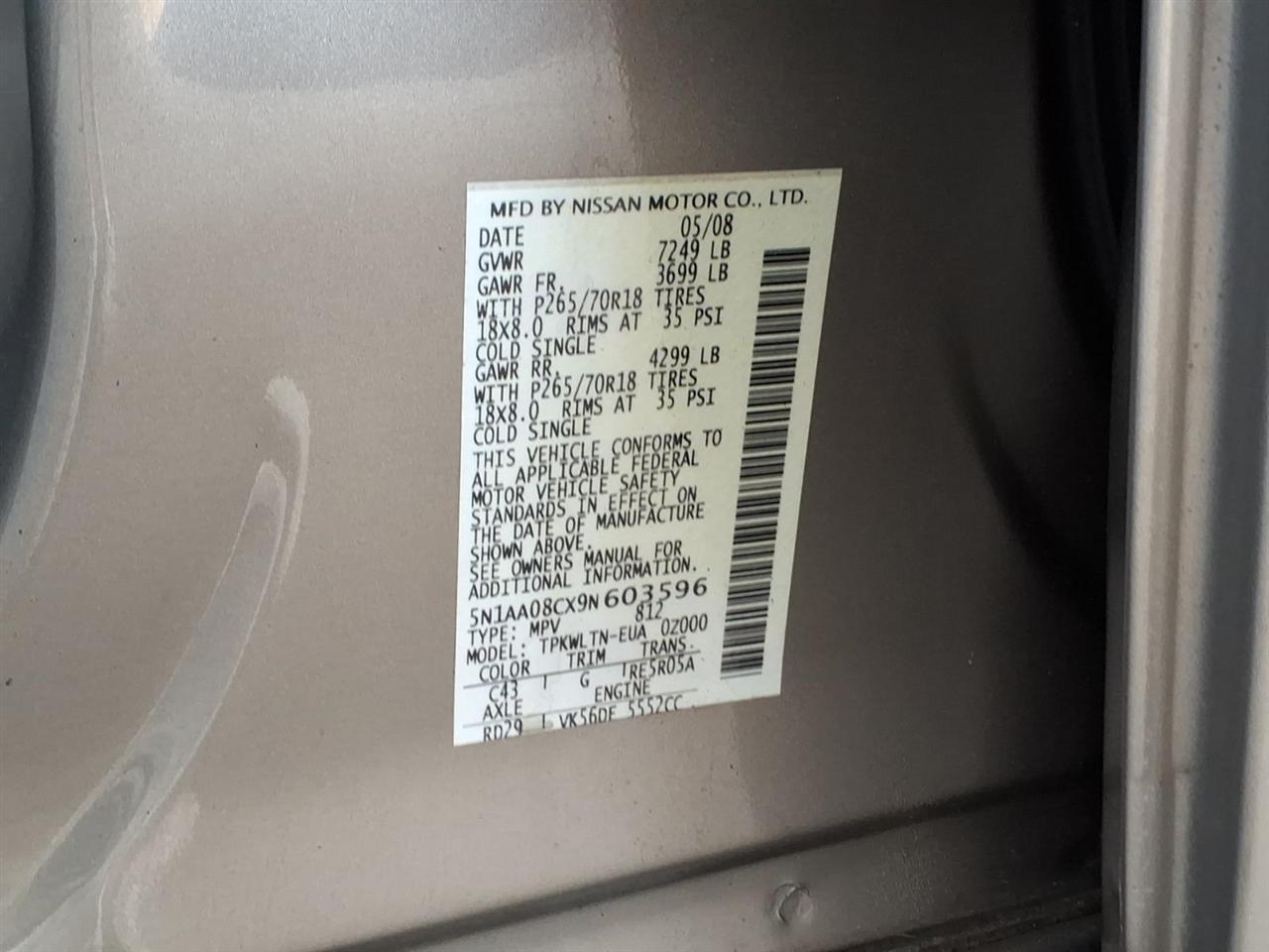 Nissan Armada 4WD 4dr SE 2009