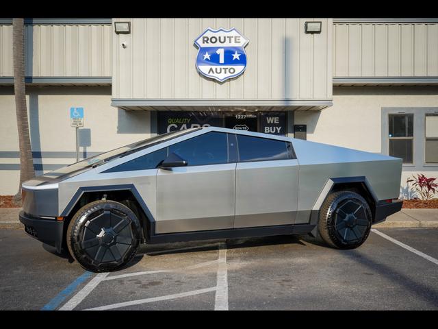 Silver 2024 Tesla Cybertruck Crew Cab AWD Pickup Truck All-Wheel Drive Automatic