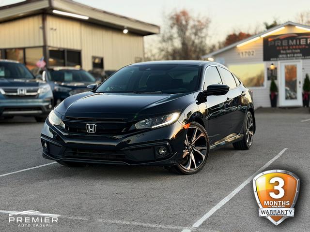 Black 2019 Honda Civic Sport FWD Sedan Front-Wheel Drive Automatic