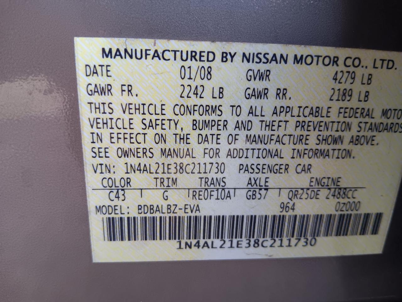 Nissan Altima 2.5 2008