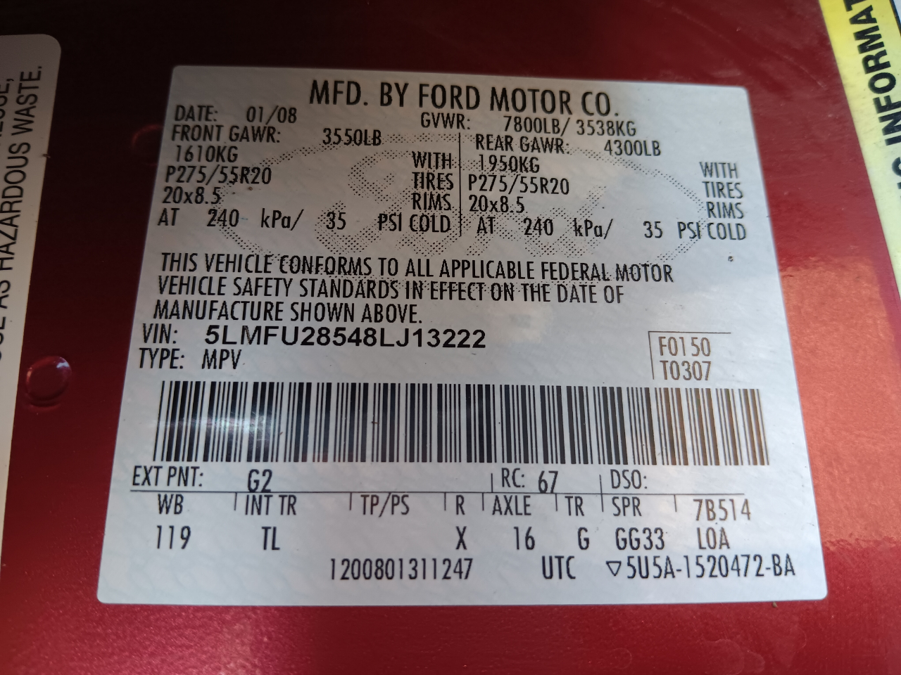 Lincoln Navigator Base 2008