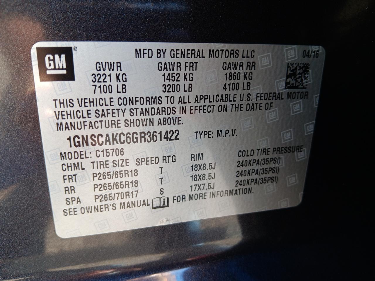 Chevrolet Tahoe  2016