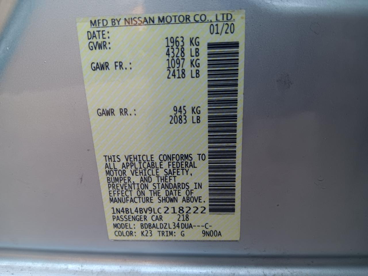 Nissan Altima 2.5 S 2020