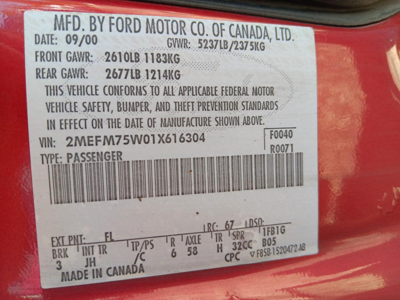 Mercury Grand Marquis  2001