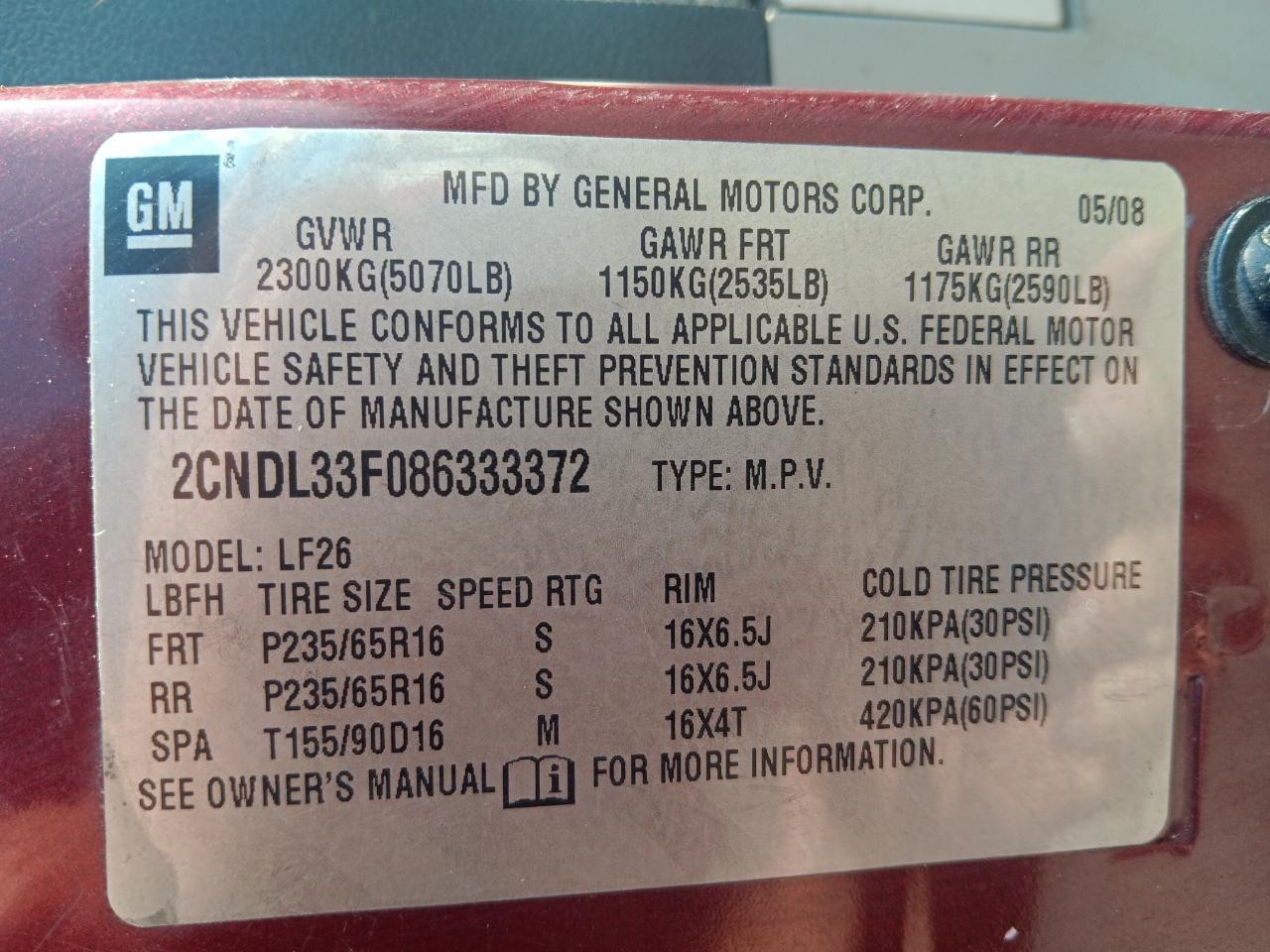 Chevrolet Equinox LT 2008