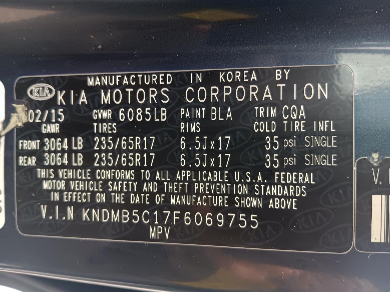 Kia Sedona LX 2015