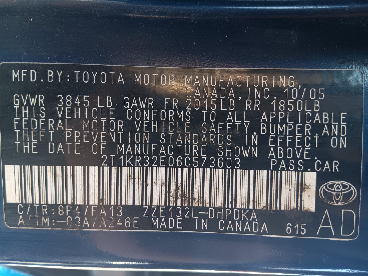Toyota Matrix Base 2006