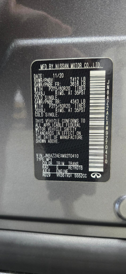 Infiniti QX80 LUXE 4WD 2021