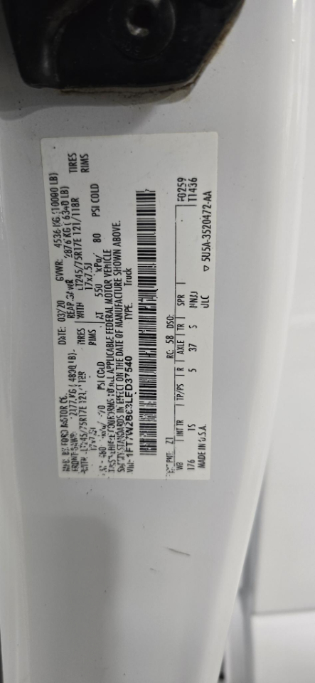 Ford F-250 SD XL Crew Cab Long Bed 4WD 2020 Ford F-250 SD XL Crew Cab Long Bed 4WD 2020