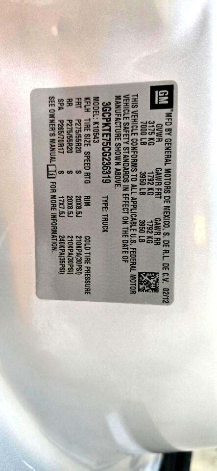 Chevrolet Silverado 1500 LTZ Crew Cab 4WD 2012