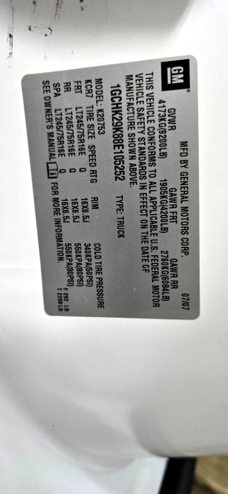 Chevrolet Silverado 2500HD Work Truck Ext. Cab Std. Box 4WD 2008