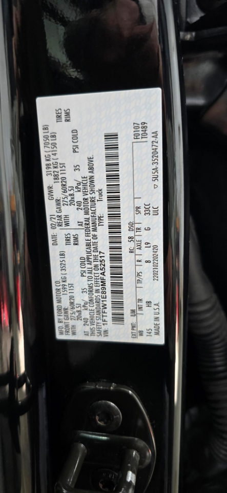 Ford F-150 Lariat SuperCrew 5.5-ft. Bed 4WD 2021