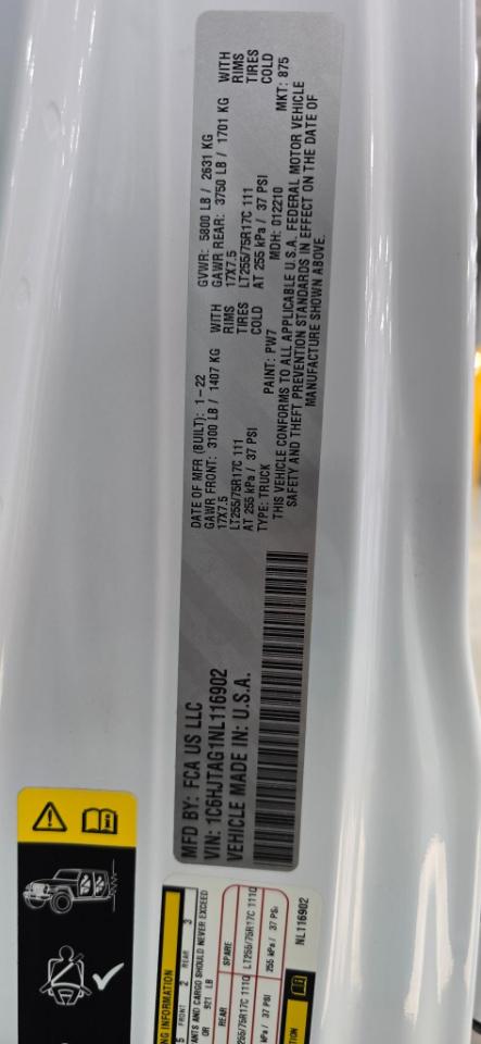 Jeep Gladiator Willys Sport 4x4 2022