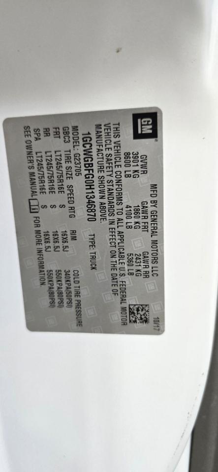 Chevrolet Express 2500 Cargo Extended 2017