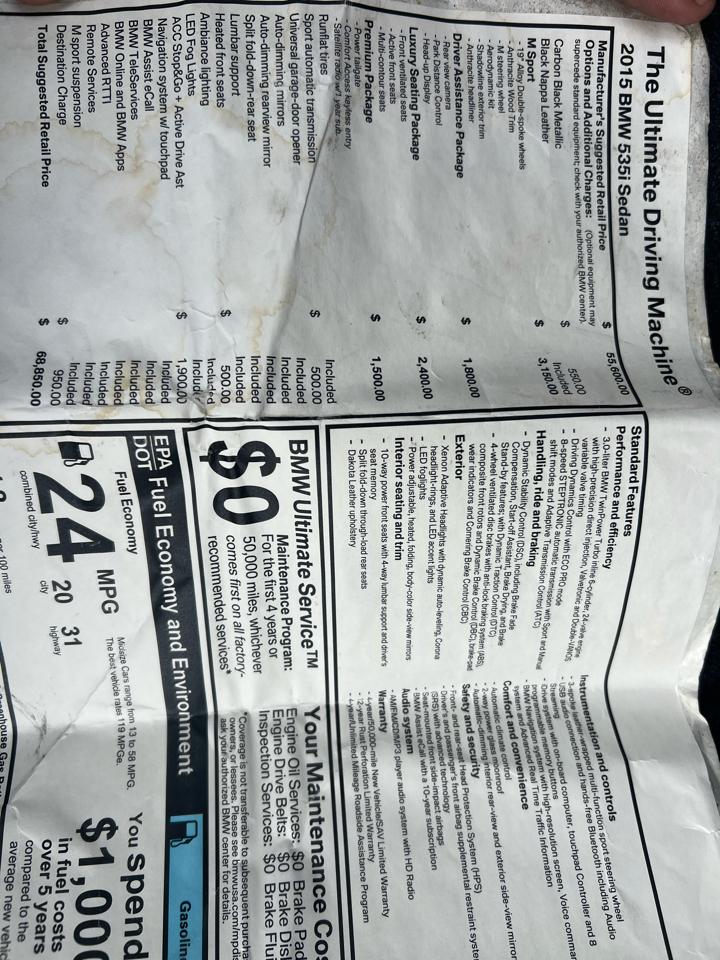 BMW 5-Series 535i 2015