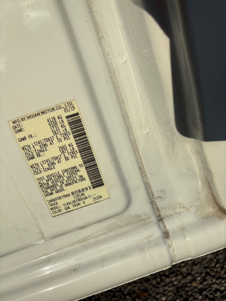 Nissan NV Cargo 1500 SV 2018