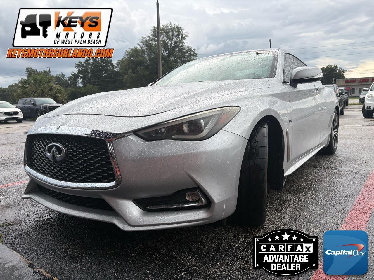 Silver 2018 INFINITI Q60 Coupe Rear-Wheel Drive 7-Speed Automatic