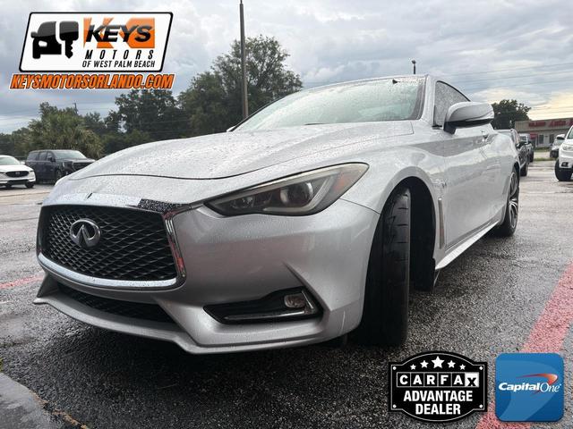 Silver 2018 INFINITI Q60 Coupe Rear-Wheel Drive 7-Speed Automatic