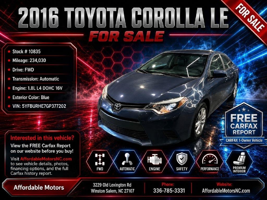2016 Toyota Corolla LE CVT