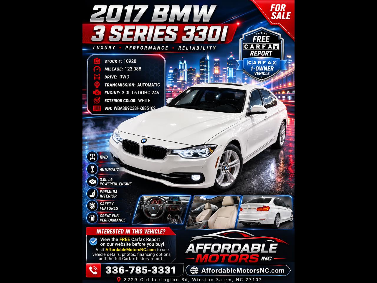 BMW 3-Series 330i SULEV Sedan 2017