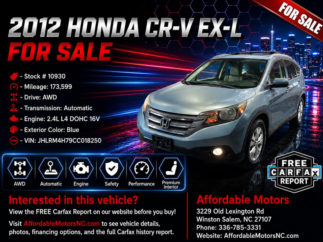 Honda CR-V EX-L 4WD AT 2012