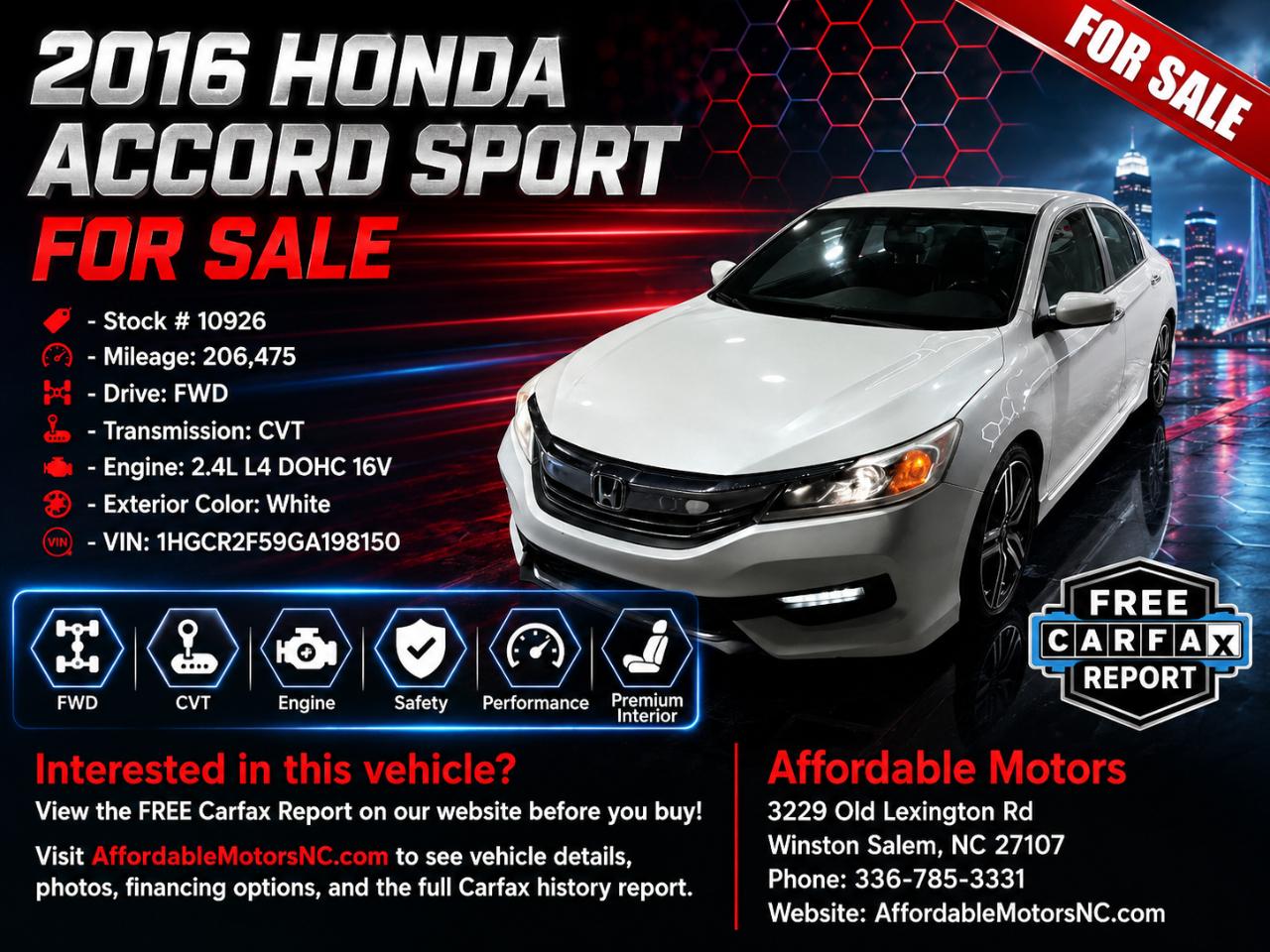 2016 Honda Accord Sport Sedan CVT