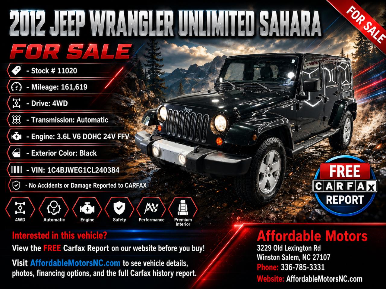 2012 Jeep Wrangler Unlimited Sahara 4WD