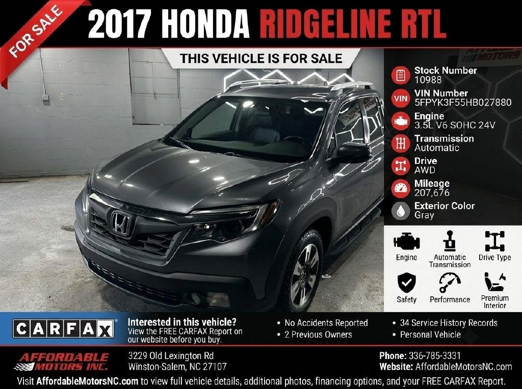 2017 Honda Ridgeline RTL AWD