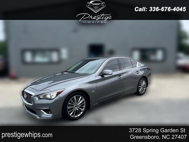 Silver 2020 INFINITI Q50 3.0t Luxe RWD Sedan Rear-Wheel Drive Automatic