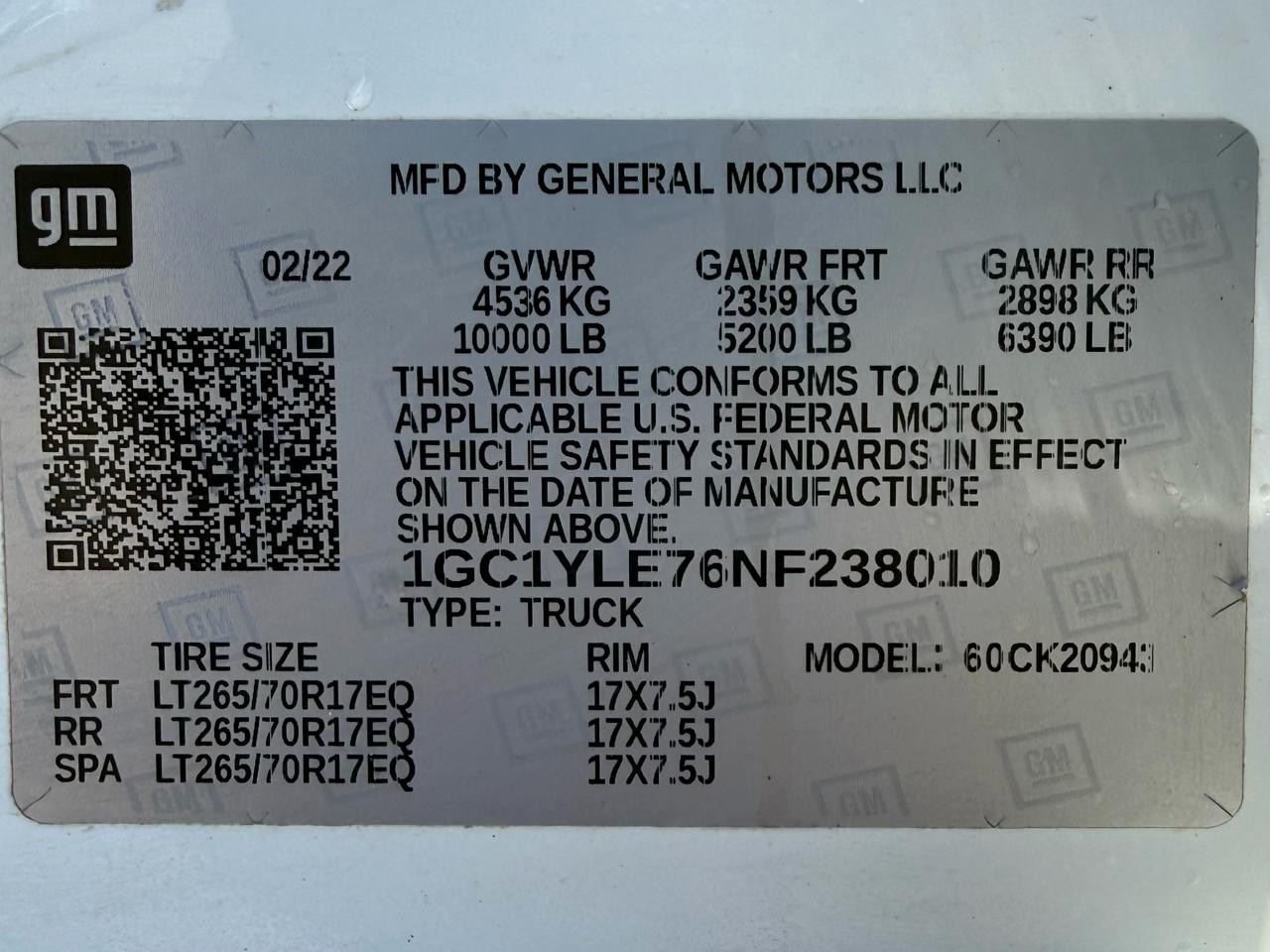 Chevrolet Silverado 2500HD Work Truck Crew Cab Long Box 4WD 2022