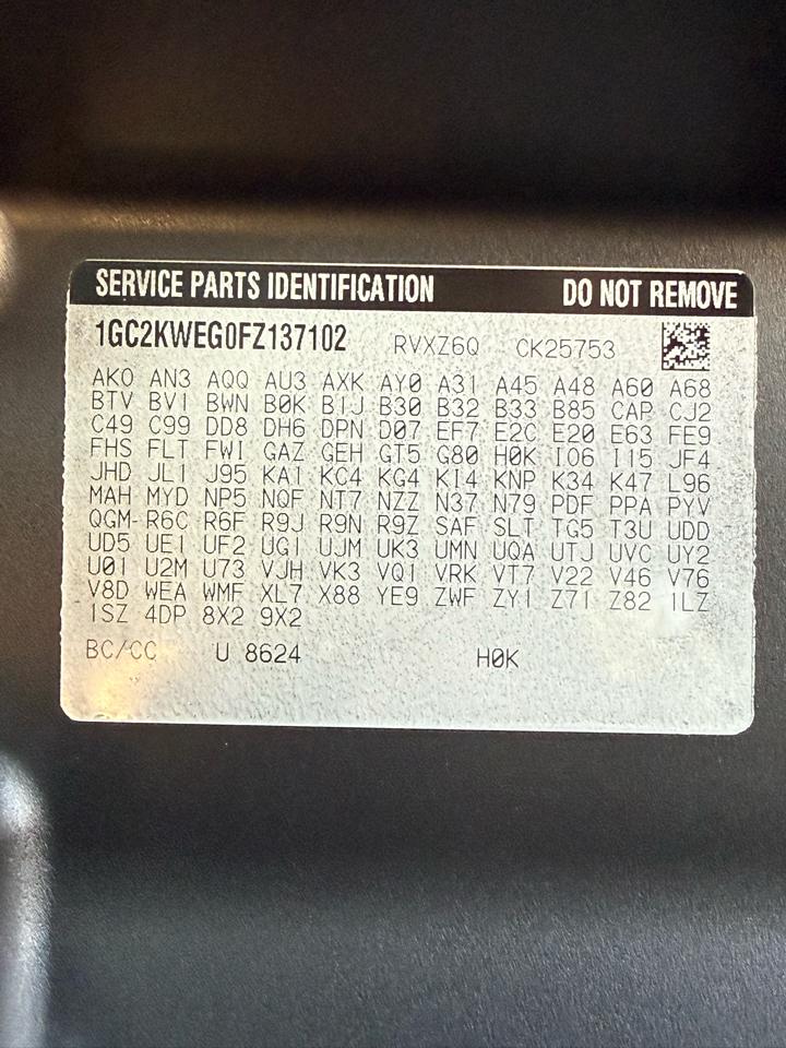 Chevrolet Silverado 2500HD LTZ Double Cab Short Box 4WD 2015