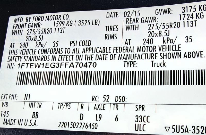 Ford F-150 Platinum 4WD SuperCrew 5.5' Box 2015