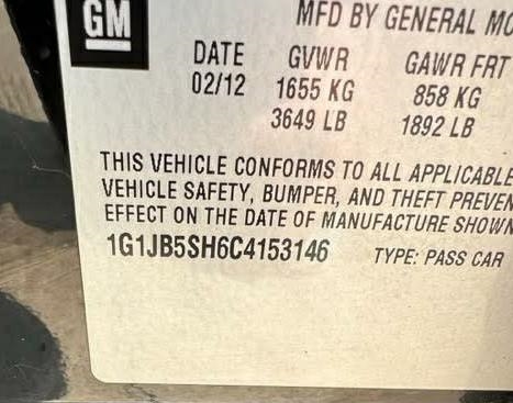 Chevrolet Sonic 1LS Sedan 2012