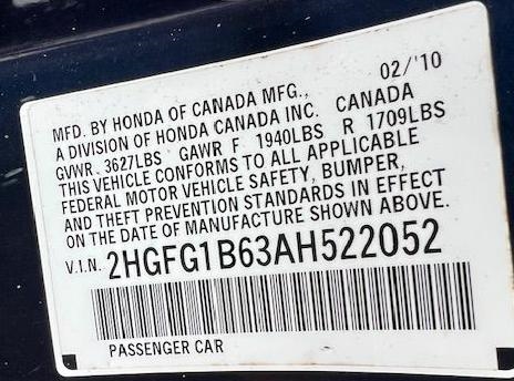 Honda Civic LX Coupe 5-Speed AT 2010