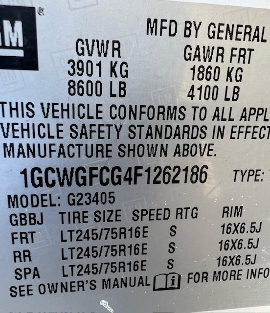 Chevrolet Express 2500 Cargo FFV 2015