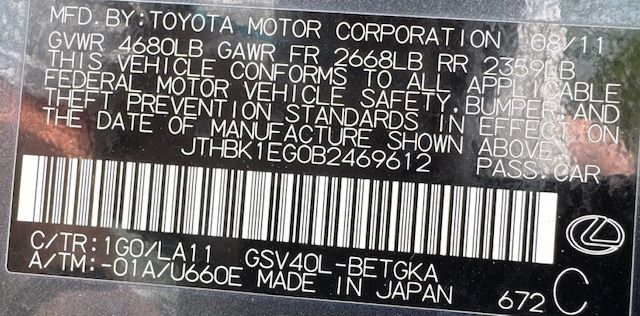 Lexus ES 350 Sedan 2011