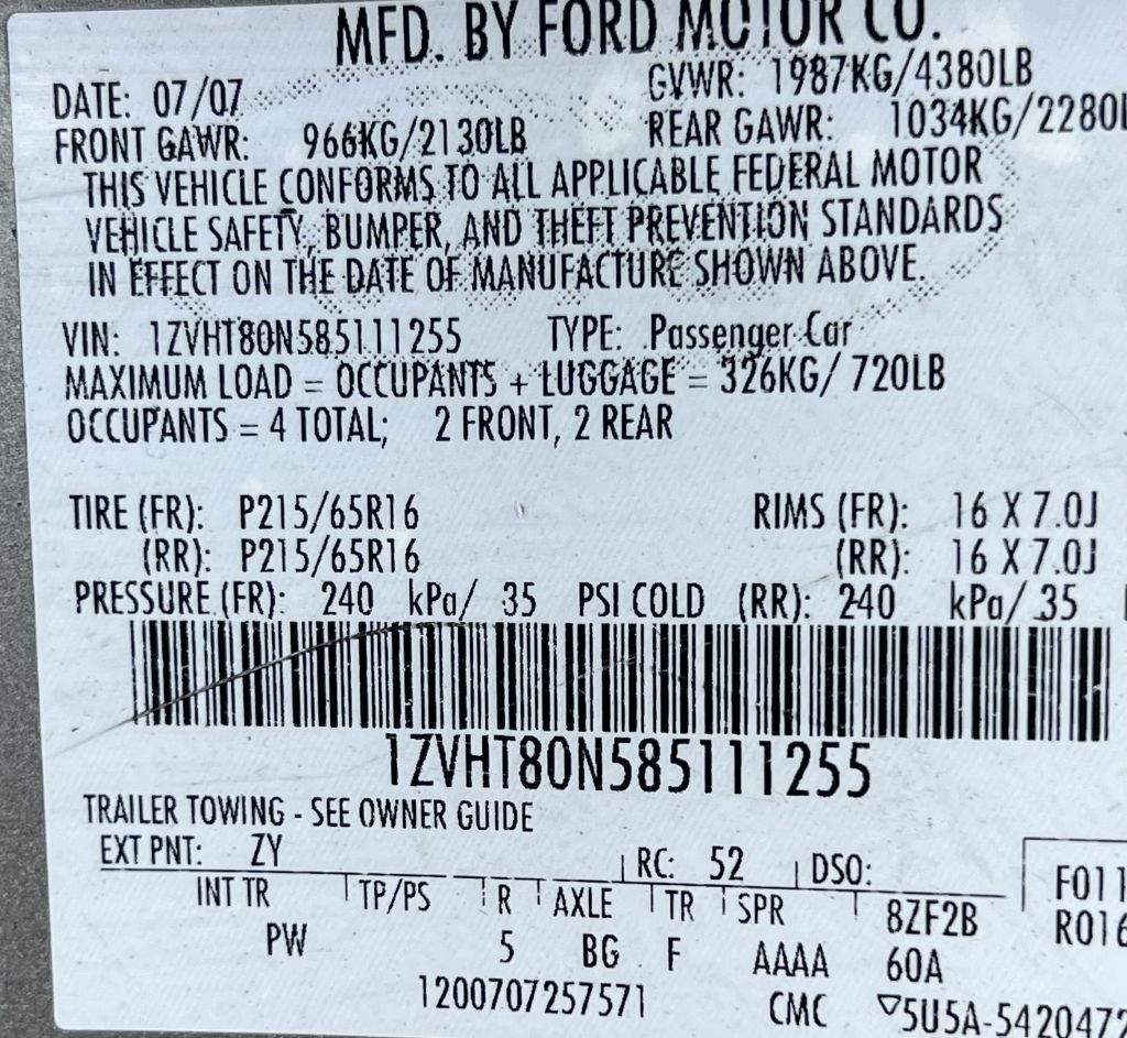 Ford Mustang V6 Premium Coupe 2008