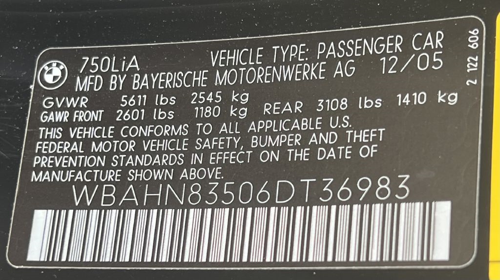 BMW 7-Series 750Li 2006