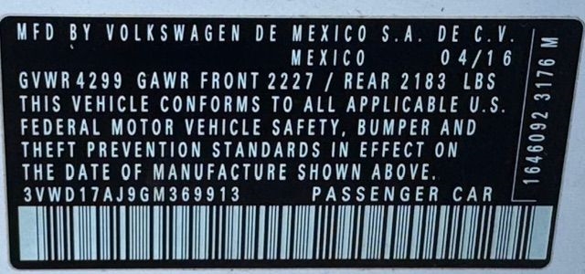 Volkswagen Jetta SE 6A 2016