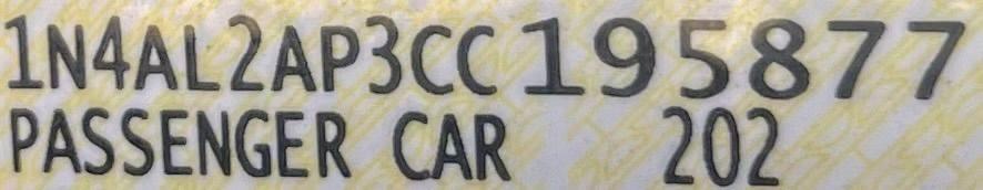 Nissan Altima 2.5 S 2012