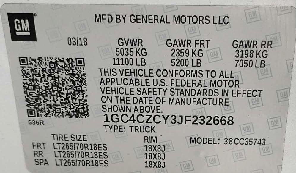 Chevrolet Silverado 3500HD LT Crew Cab 2WD 2018