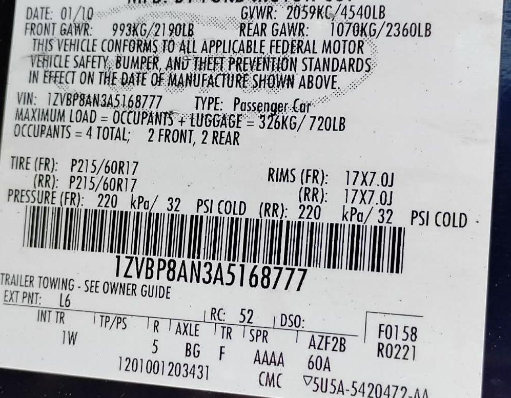 Ford Mustang V6 Coupe 2010