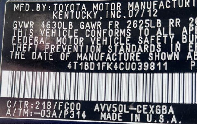 Toyota Camry Hybrid LE 2012