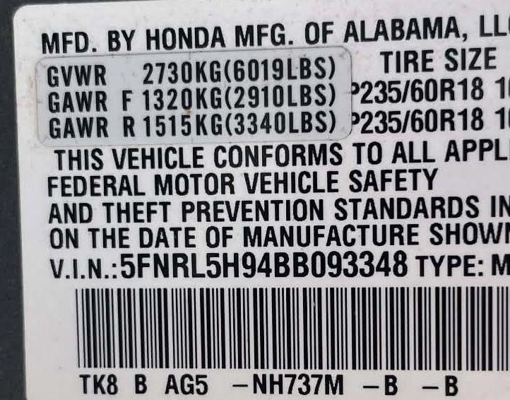 Honda Odyssey Touring 2011