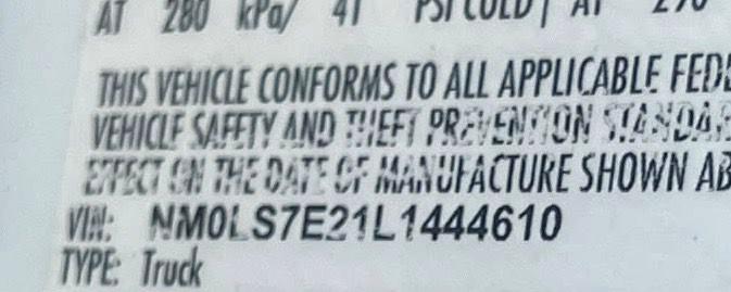 Ford Transit Connect Cargo Van XL LWB w/Rear Liftgate 2020