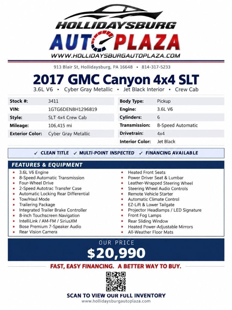 GMC Canyon 4WD Crew Cab 128.3" SLT 2017