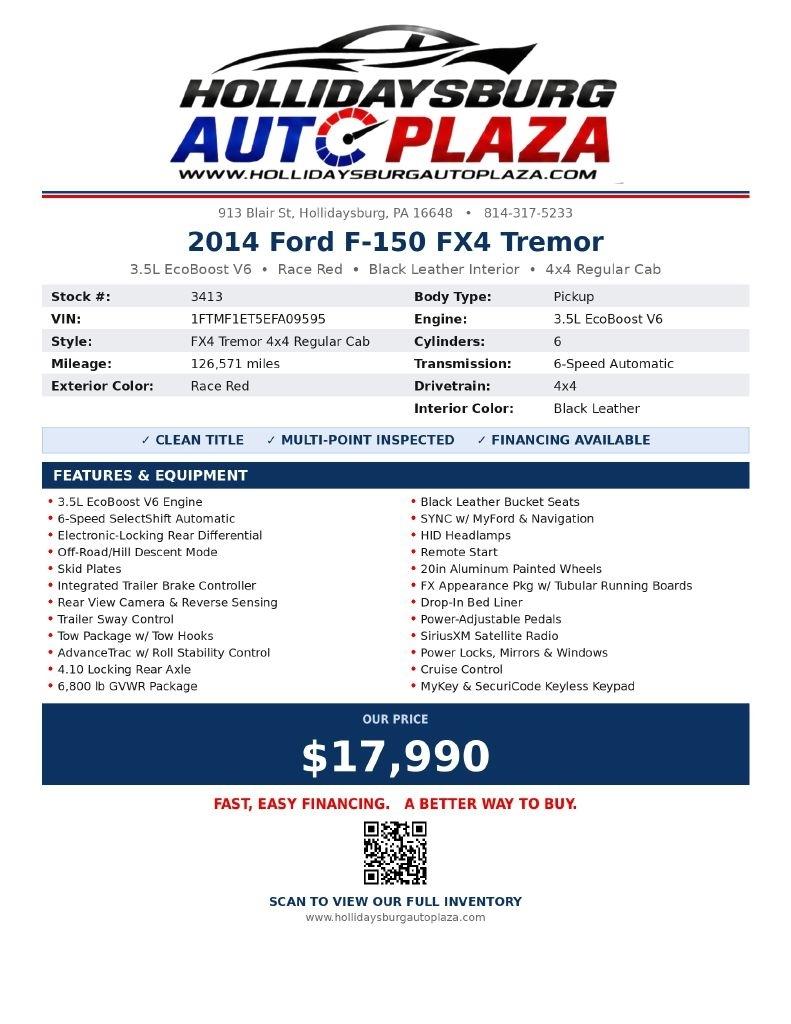 Ford F-150 4WD Reg Cab 145" XL 2014